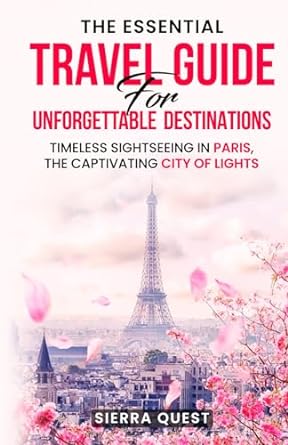 a book cover with a tower and pink flowers