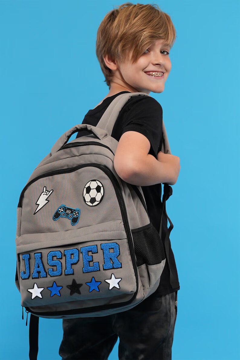 a boy with a backpack