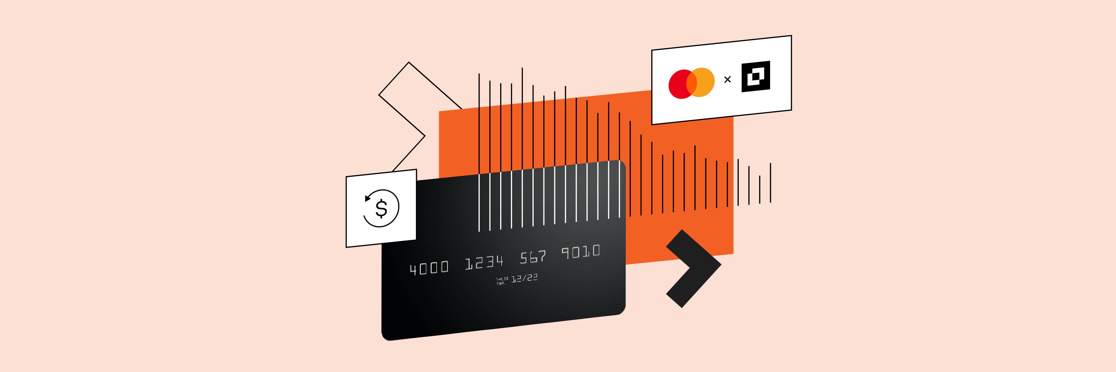 a credit card with different colored shapes