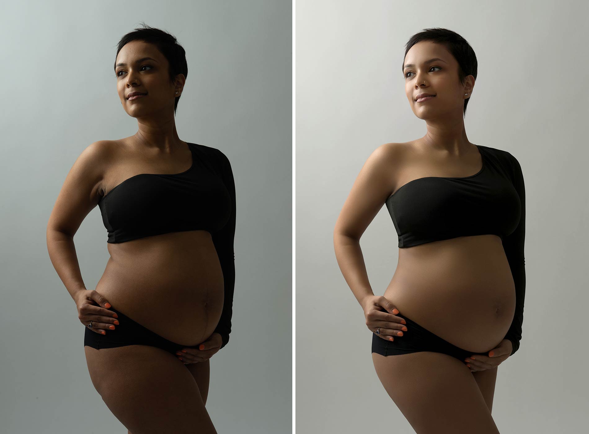 a collage of a pregnant woman