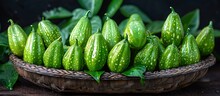 a group of green fruits