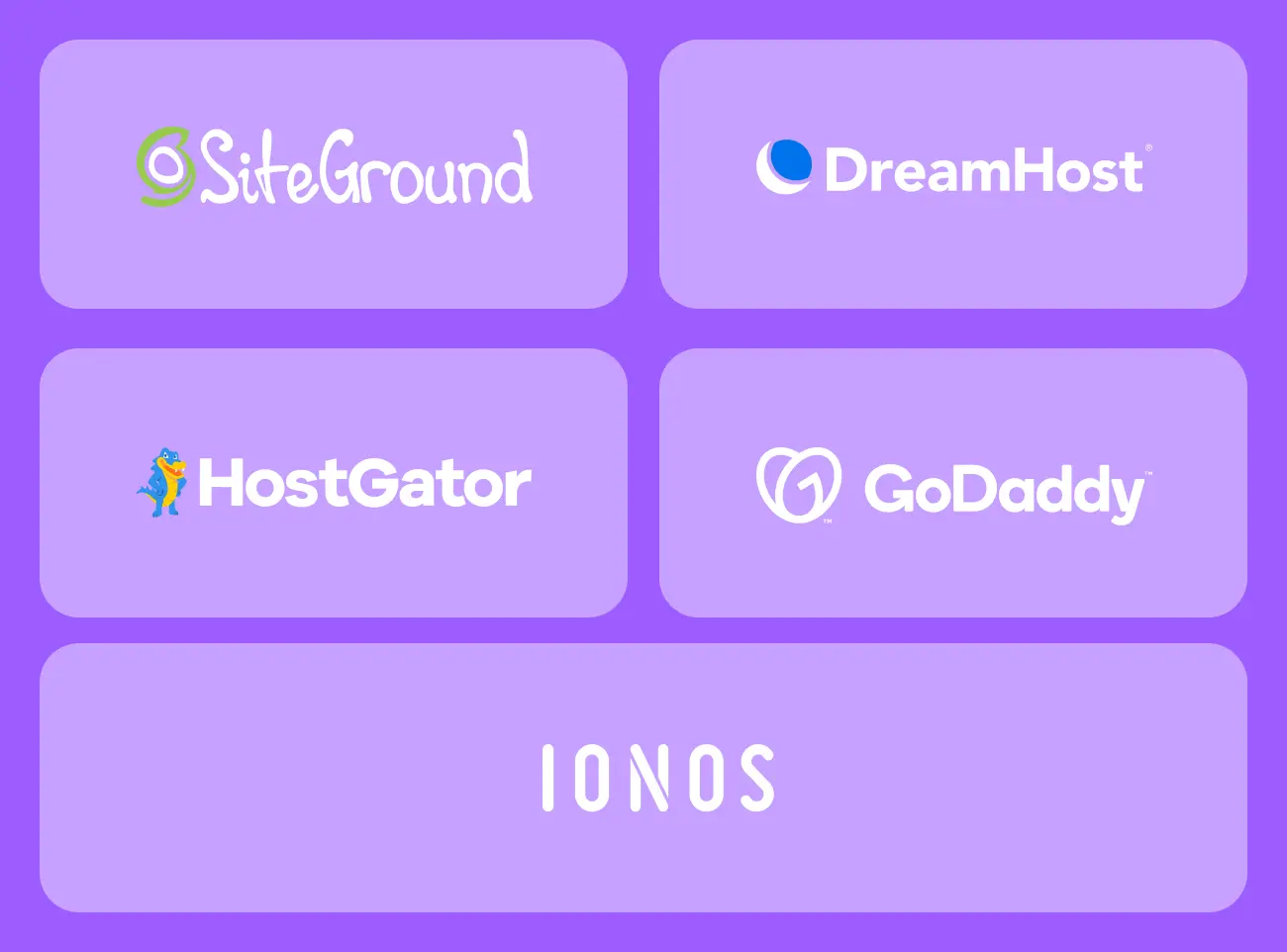 a group of logos on a purple background