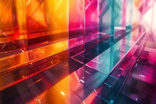 a colorful glass panels on a floor