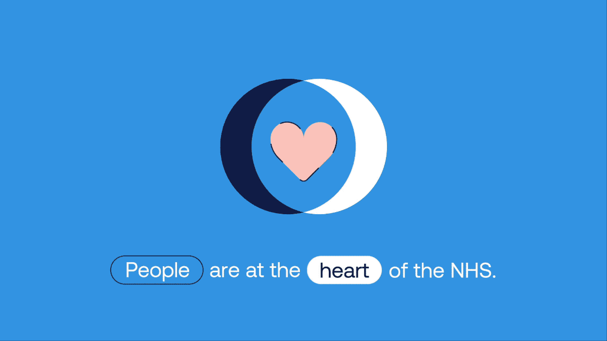 a heart and a circle with text
