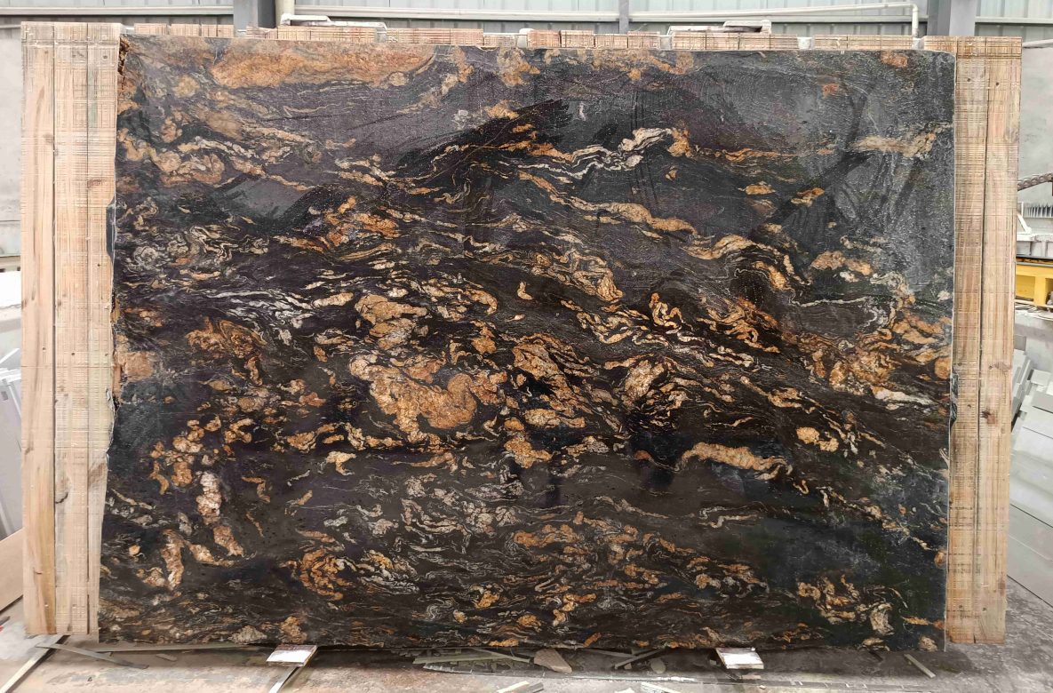a black and gold marble