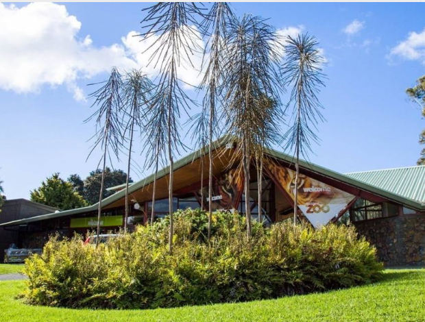 a building with trees in front of it