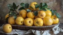 a bowl of yellow fruit