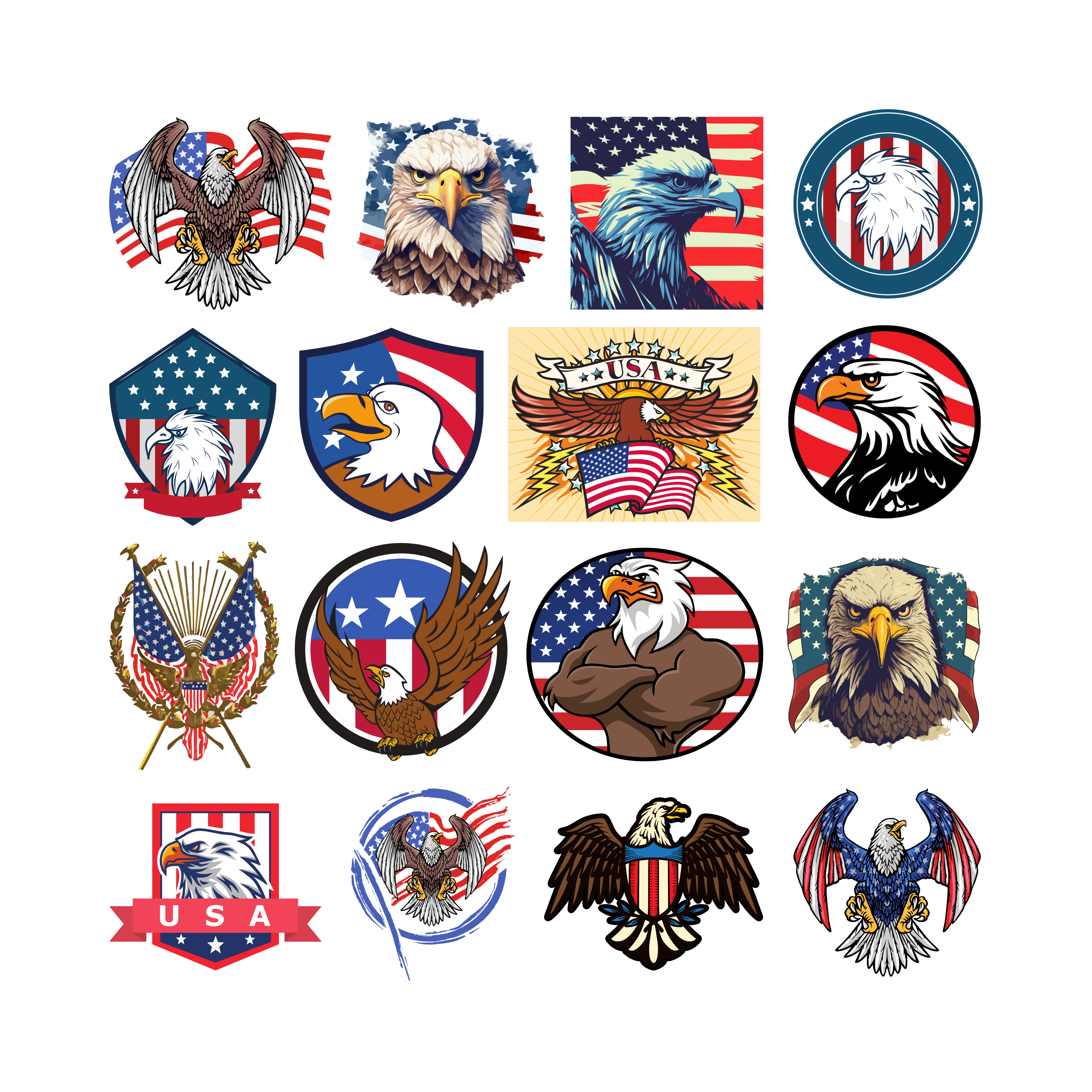 a collection of eagle logos