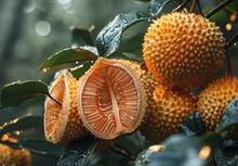 a group of fruit on a tree