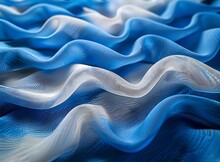 a blue and white wavy fabric