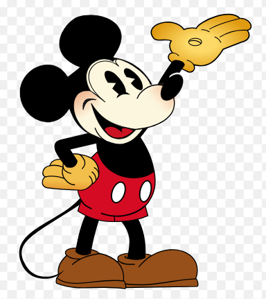 a cartoon of a mickey mouse holding a hand