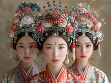 a group of women wearing traditional clothing