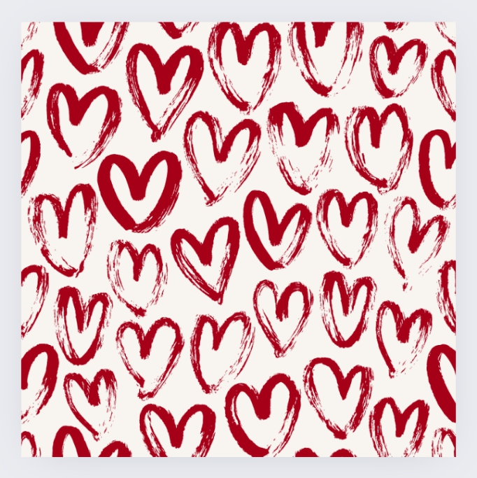 a pattern of red hearts