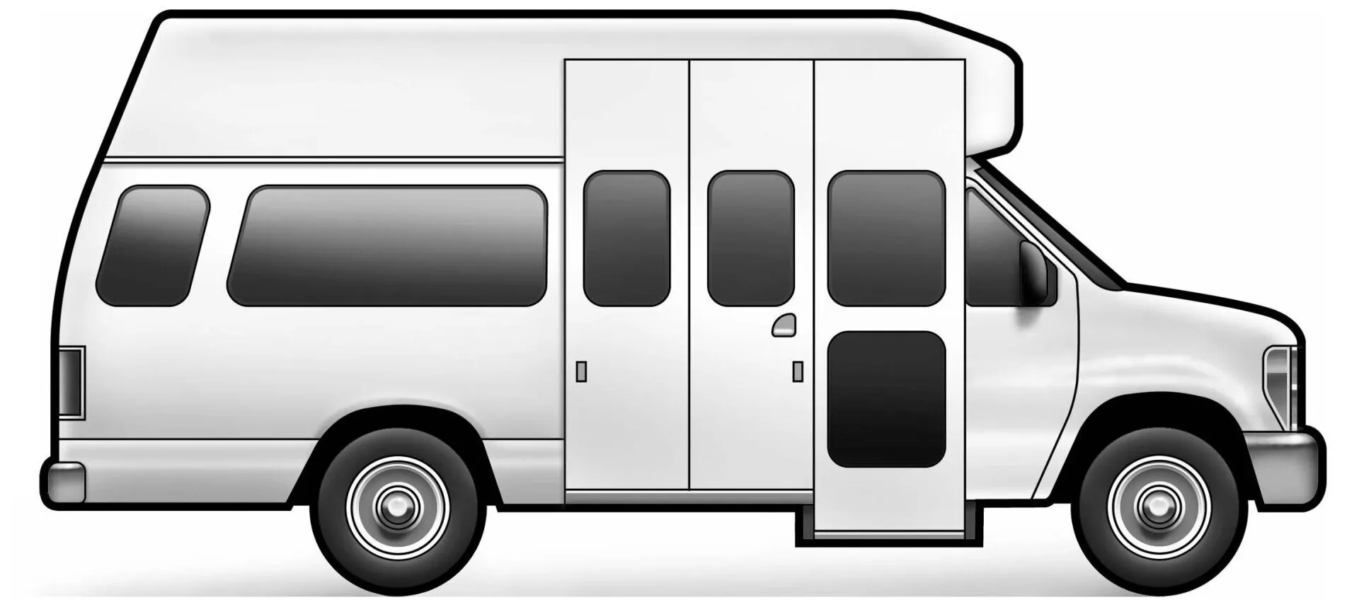 a white van with doors