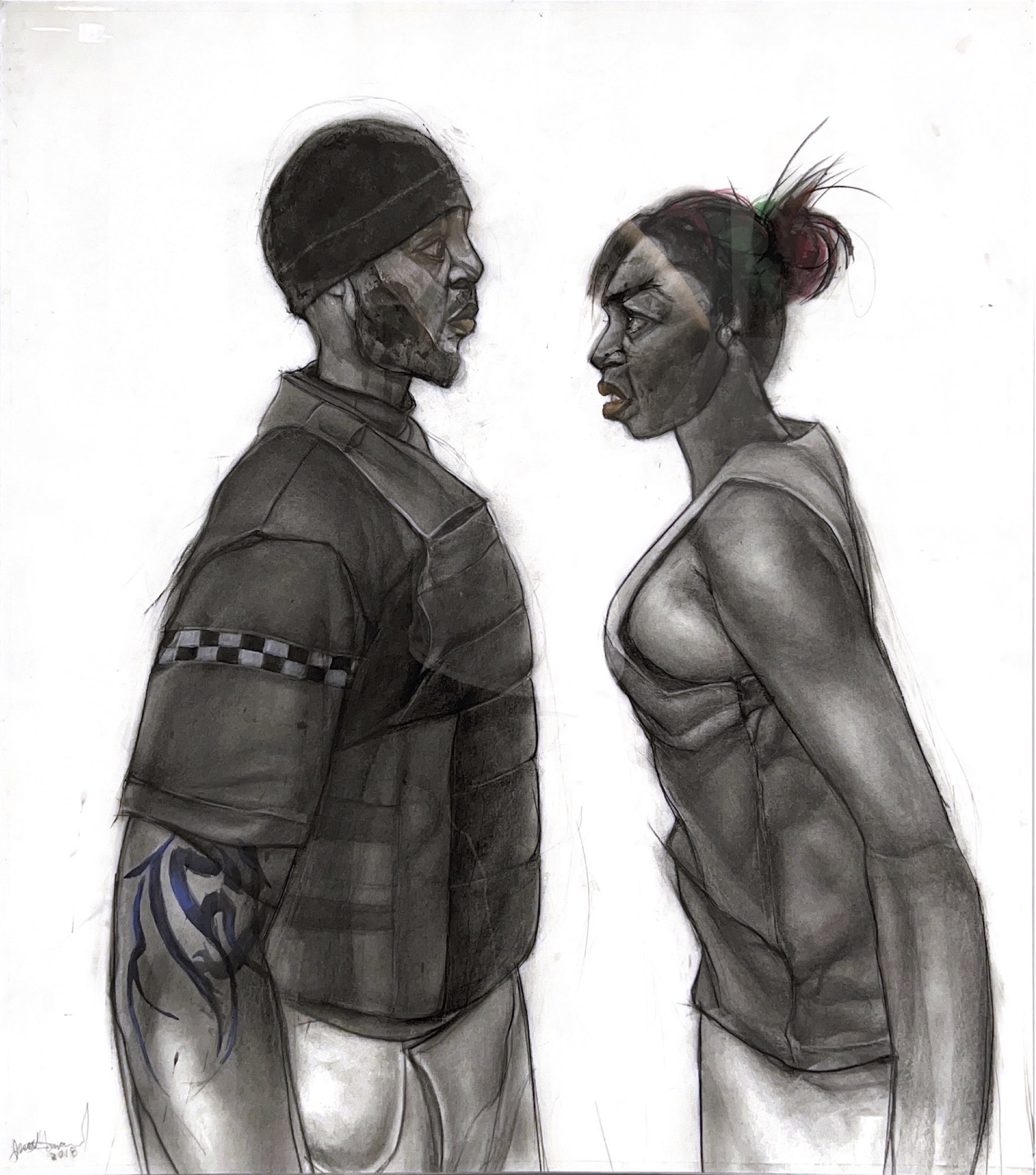 a drawing of a man and a woman