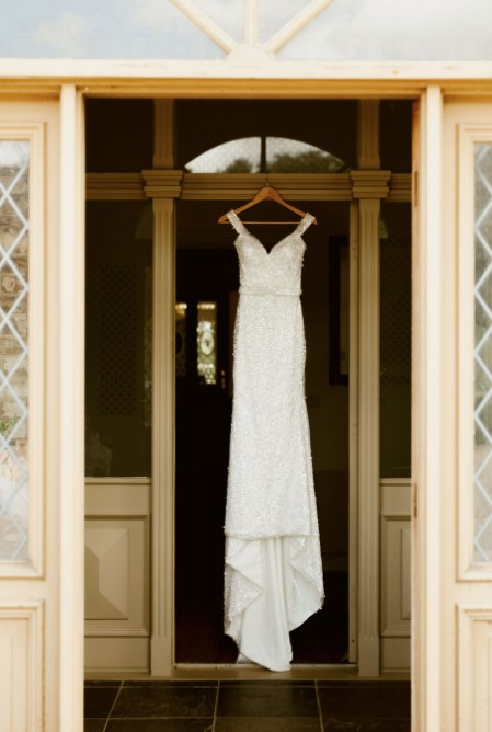 a white dress in a doorway