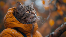 a cat wearing a jacket