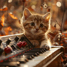 a kitten on a keyboard