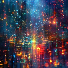 a city lights in the dark