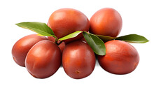 a group of orange fruits with green leaves