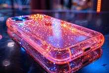 a phone case with lights on it