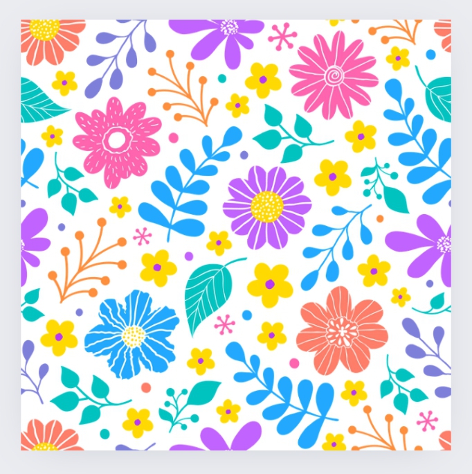 a colorful flowers and leaves on a white background