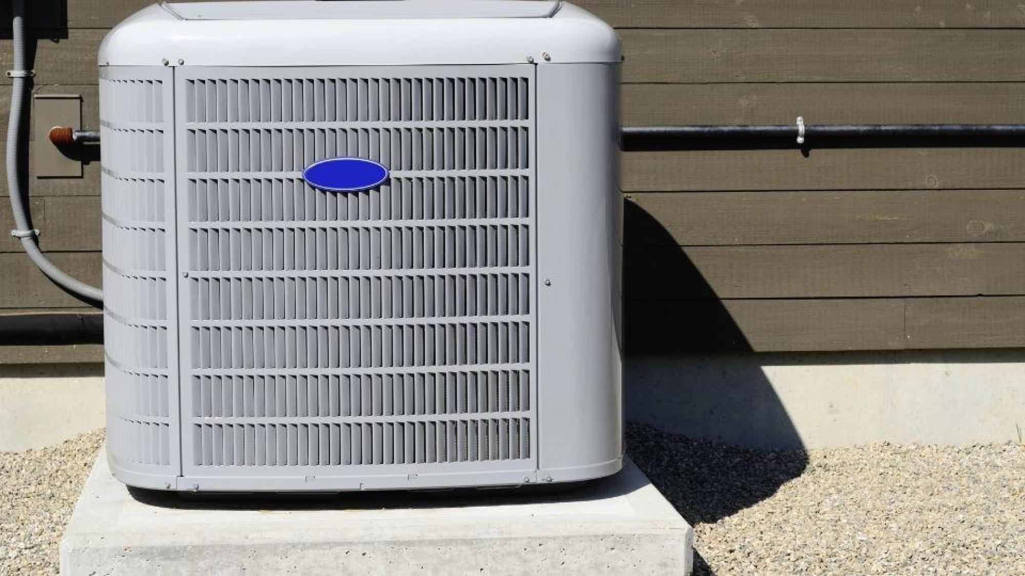 a air conditioner on a concrete platform