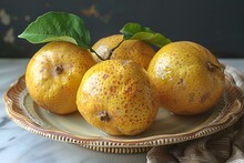 a plate of lemons