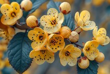 yellow flowers on a branch