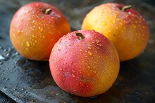 a group of apples on a table