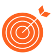 an orange target with a arrow