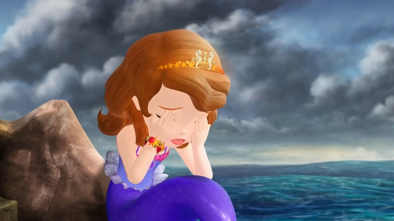 a cartoon of a mermaid crying