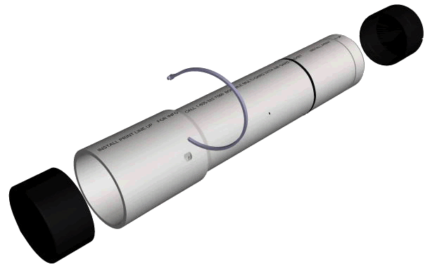 a white tube with a black strap