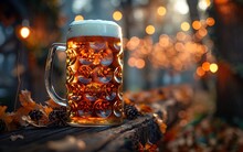 a glass of beer on a wood surface