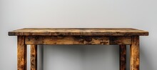 a wooden table with a white background