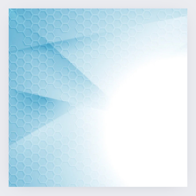 a blue and white background with hexagons