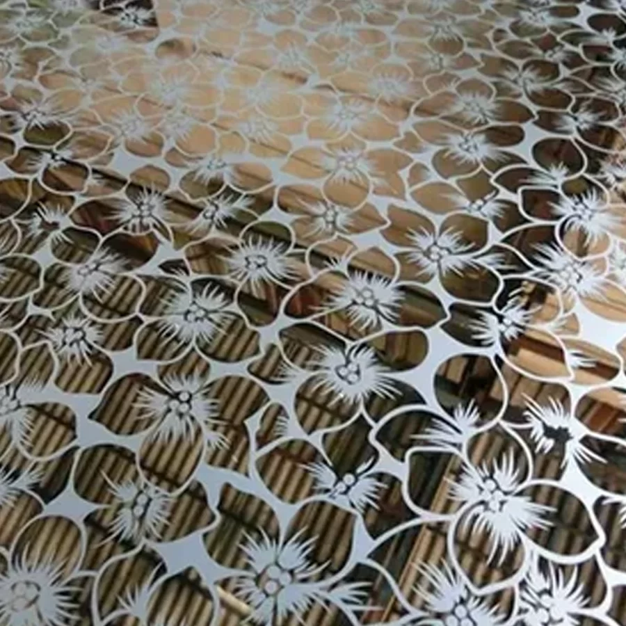 a white floral pattern on a table