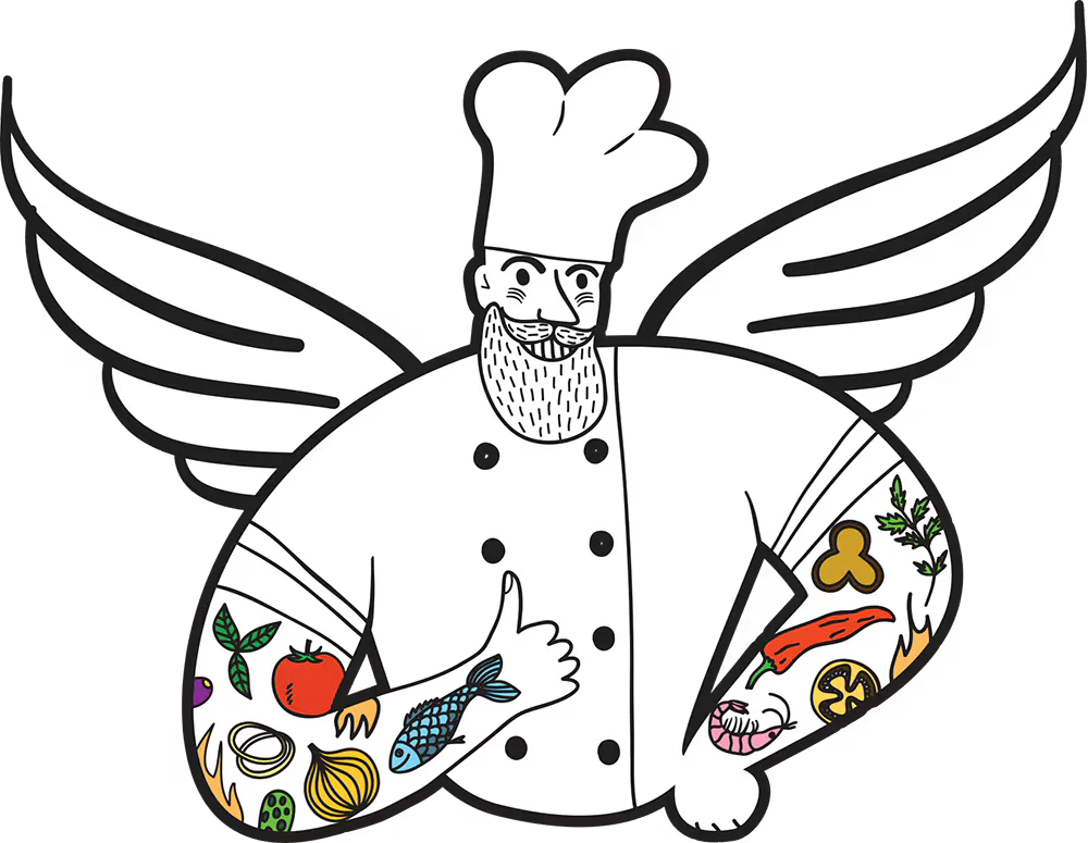 a chef with tattoos on his arms