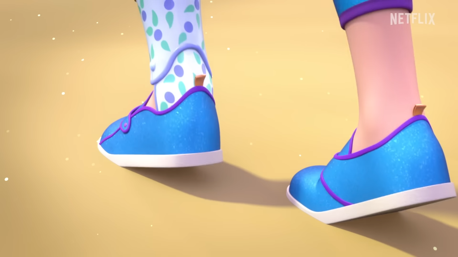 cartoon of a person's feet wearing blue shoes