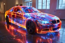 a car with lights on it