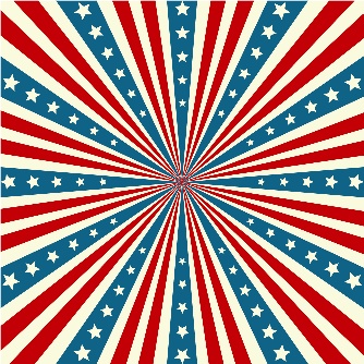 a red white and blue striped background with stars