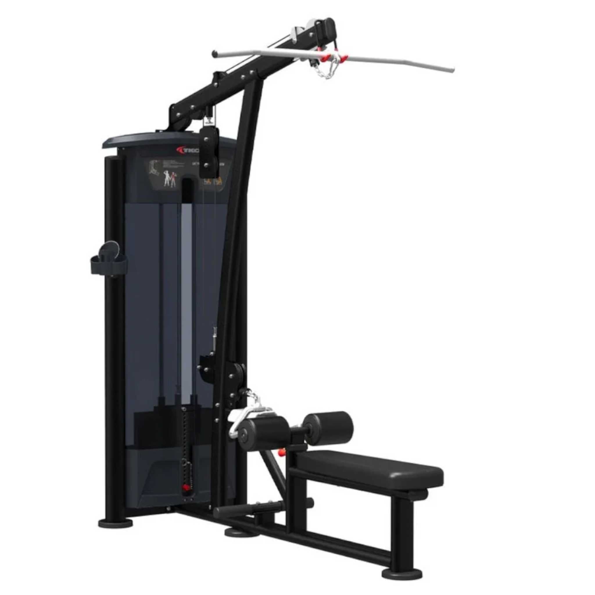 a black exercise machine with a black handle