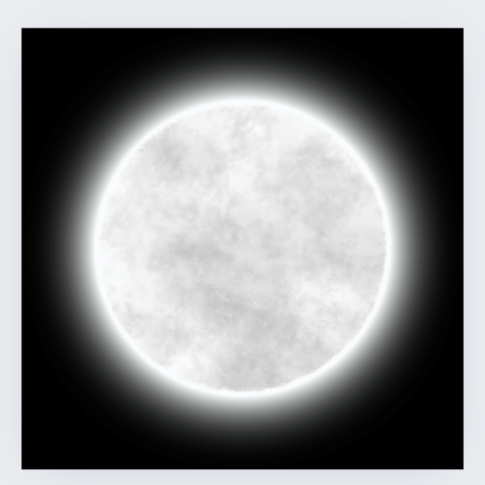 a white circle with a black background