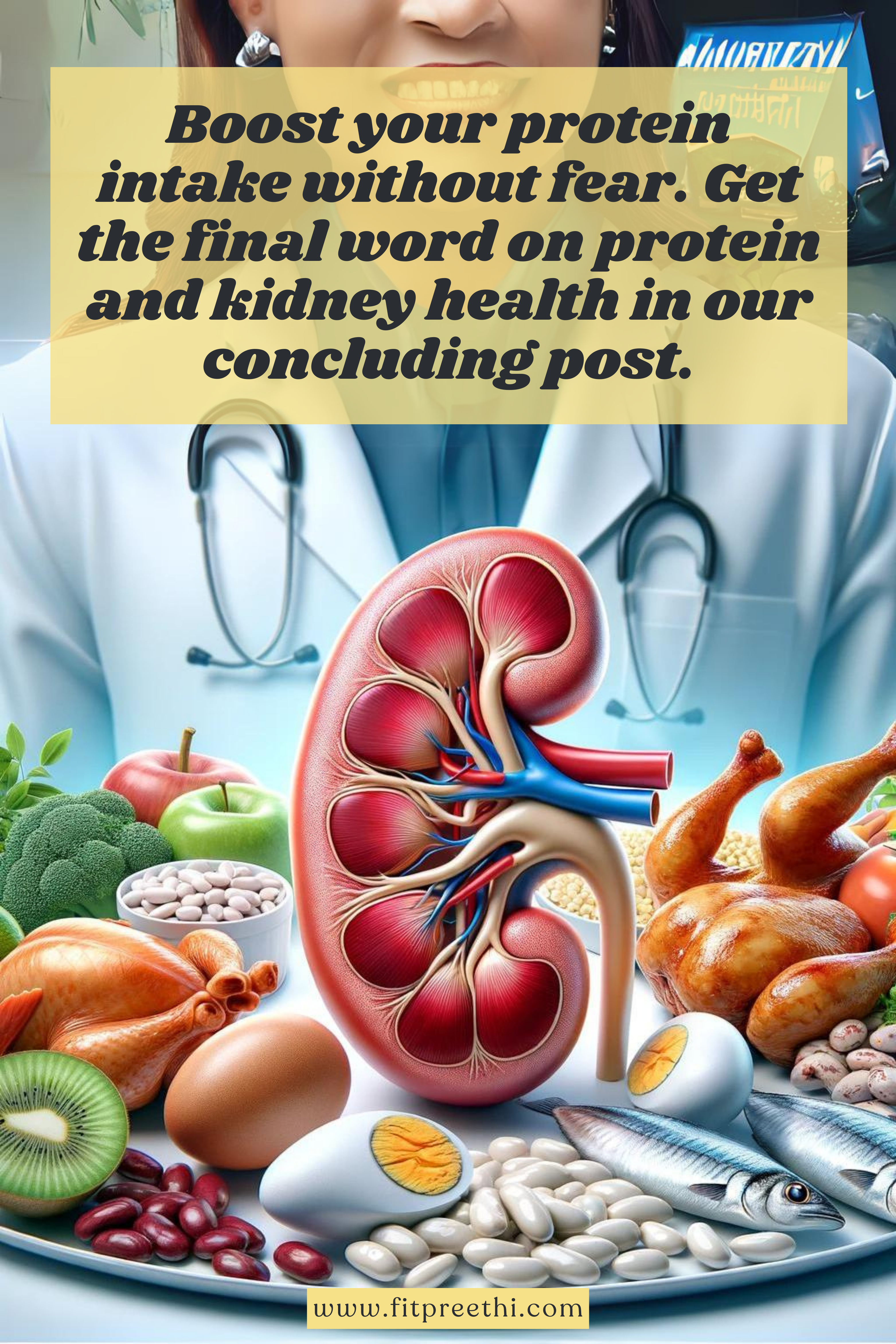 a medical poster of a doctor with a human kidney