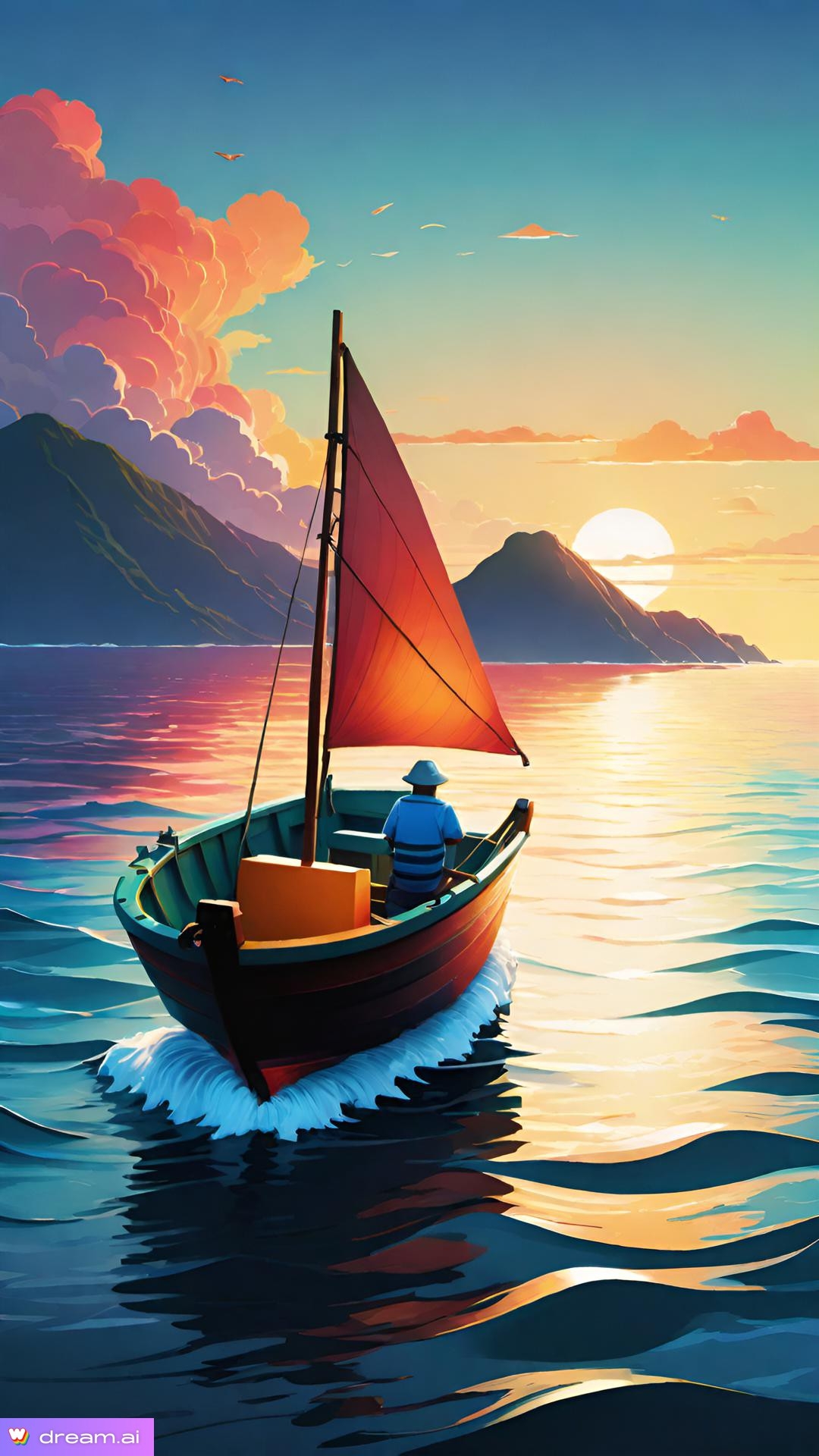 a person in a boat on the water