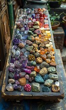 a group of rocks on a table