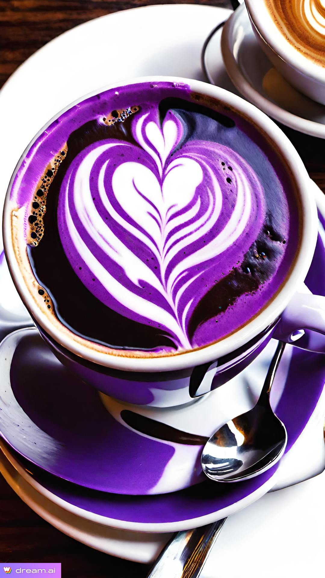 a cup of coffee with a heart design in it