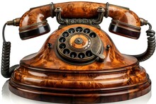 a telephone with a round dial