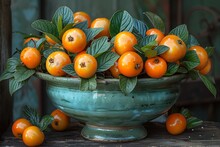 a bowl of orange fruits