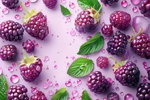 a group of berries and leaves